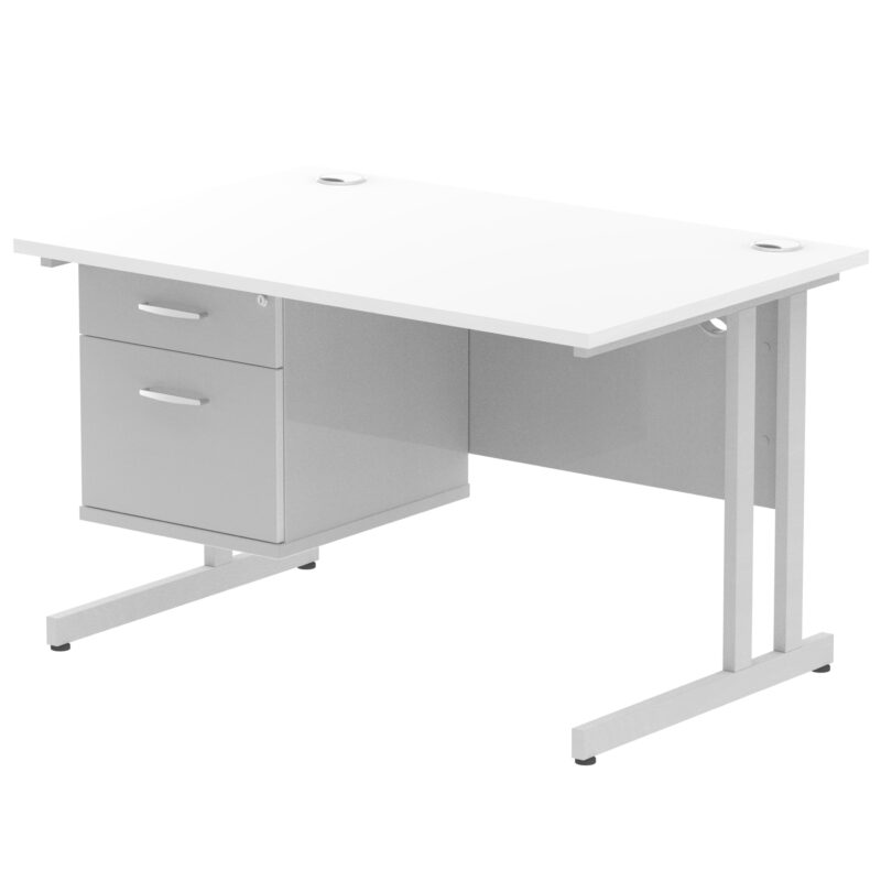 OE - Impulse 1200mm Cantilever Straight Desk With Single Fixed Pedestal - Image 13