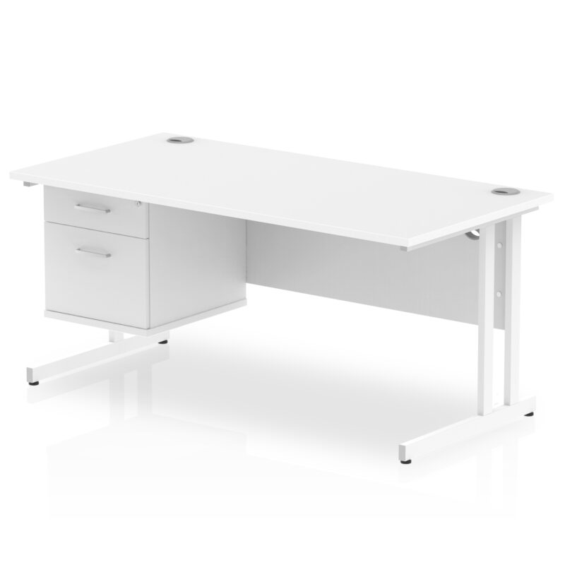 OE - Impulse 1600mm Cantilever Straight Desk With Single Fixed Pedestal - Image 14