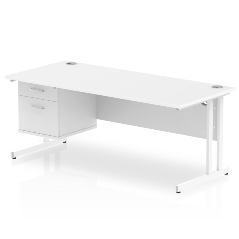 OE - Impulse 1800mm Cantilever Straight Desk With Single Fixed Pedestal - Image 14
