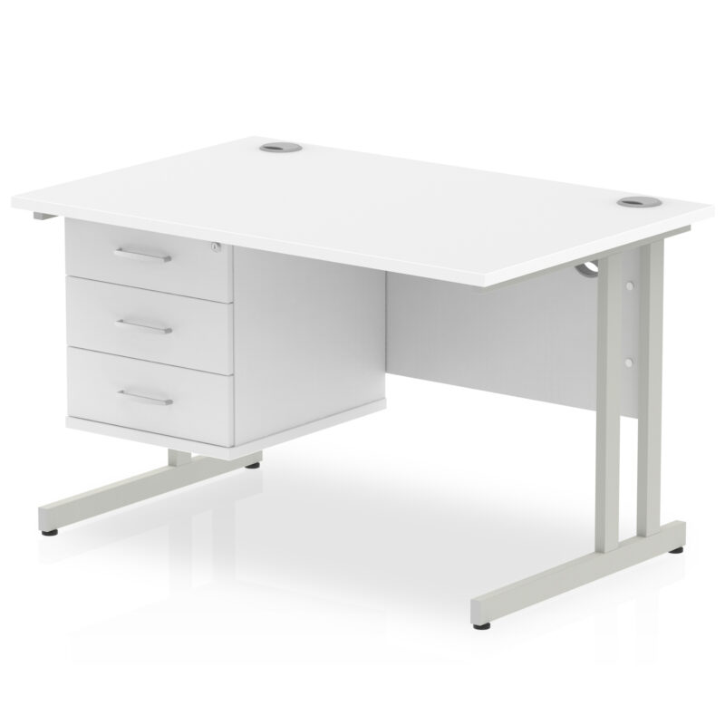 OE - Impulse 1200mm Cantilever Straight Desk With Single Fixed Pedestal - Image 15