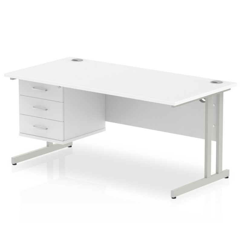 OE - Impulse 1600mm Cantilever Straight Desk With Single Fixed Pedestal - Image 15