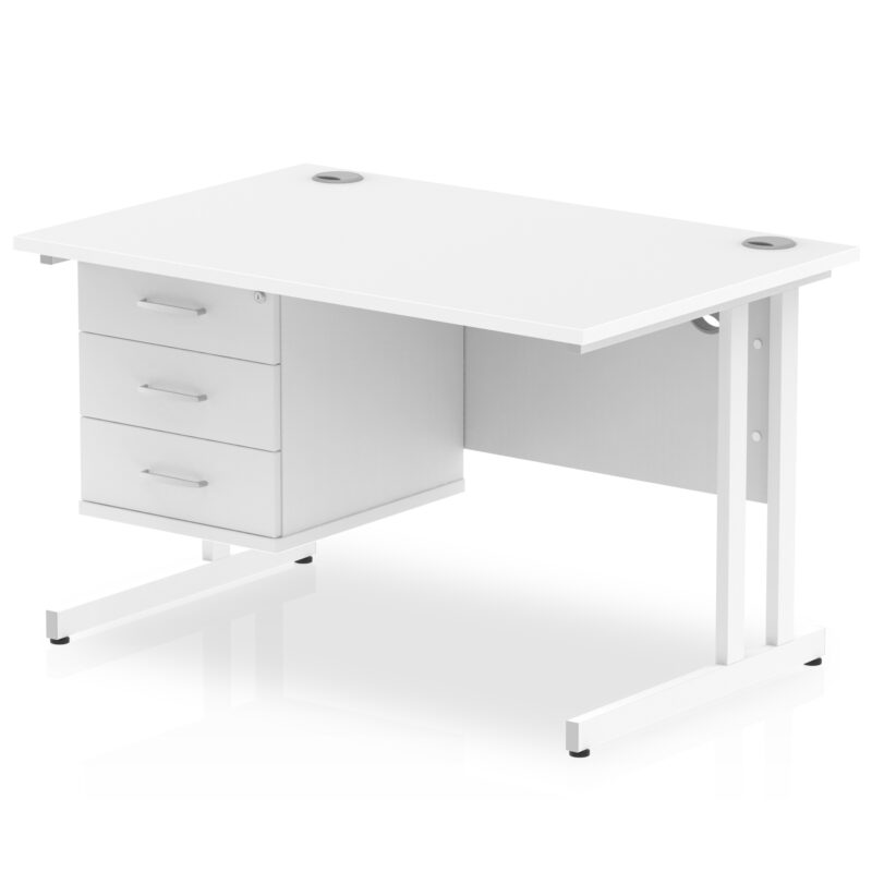 OE - Impulse 1200mm Cantilever Straight Desk With Single Fixed Pedestal - Image 16