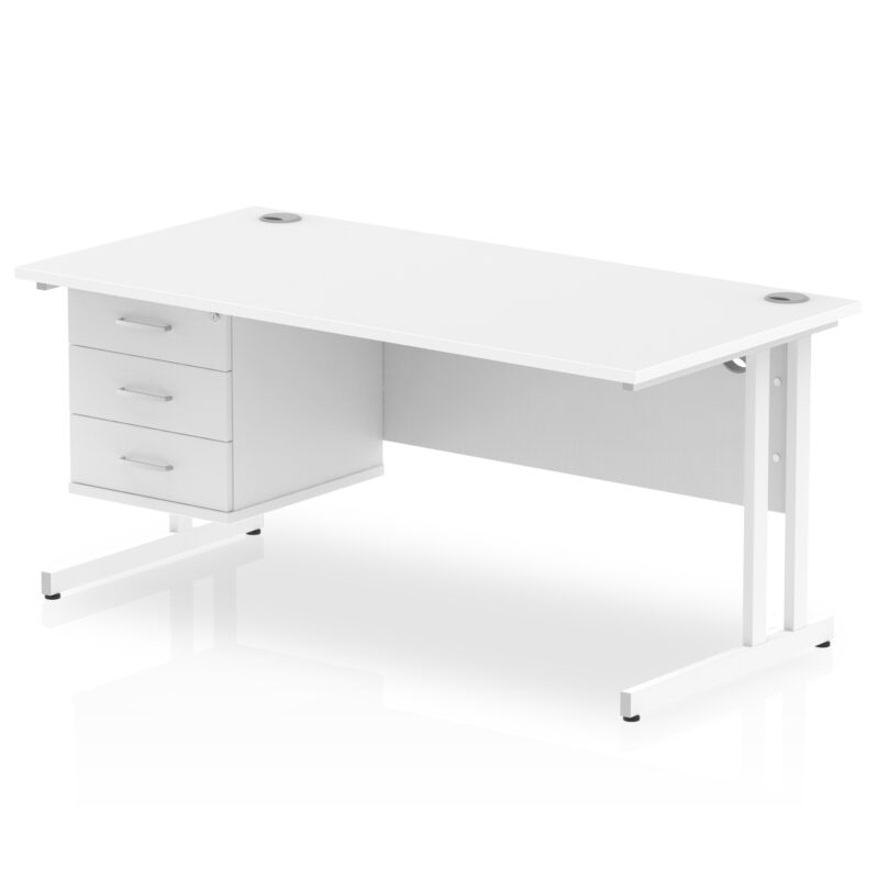 OE - Impulse 1600mm Cantilever Straight Desk With Single Fixed Pedestal - Image 16
