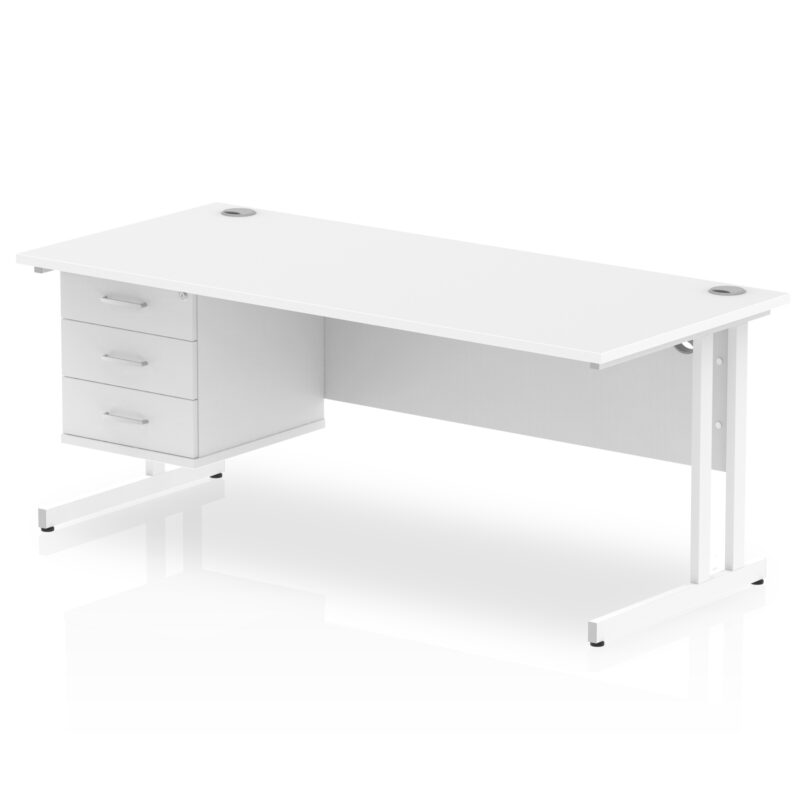 OE - Impulse 1800mm Cantilever Straight Desk With Single Fixed Pedestal - Image 16