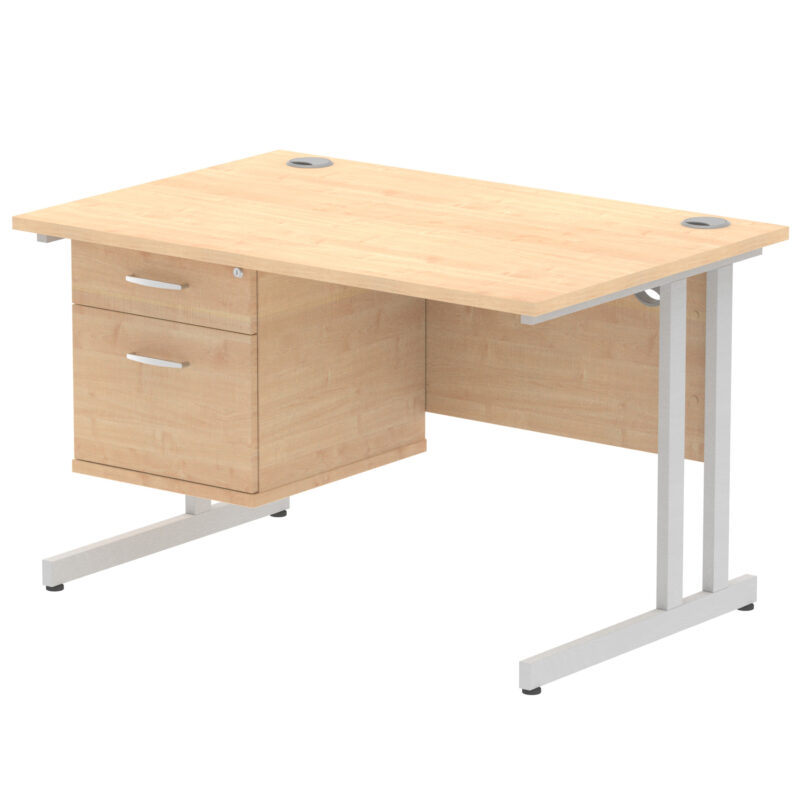 OE - Impulse 1200mm Cantilever Straight Desk With Single Fixed Pedestal - Image 17