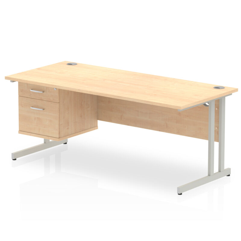 OE - Impulse 1800mm Cantilever Straight Desk With Single Fixed Pedestal - Image 17