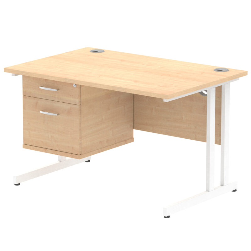 OE - Impulse 1200mm Cantilever Straight Desk With Single Fixed Pedestal - Image 18