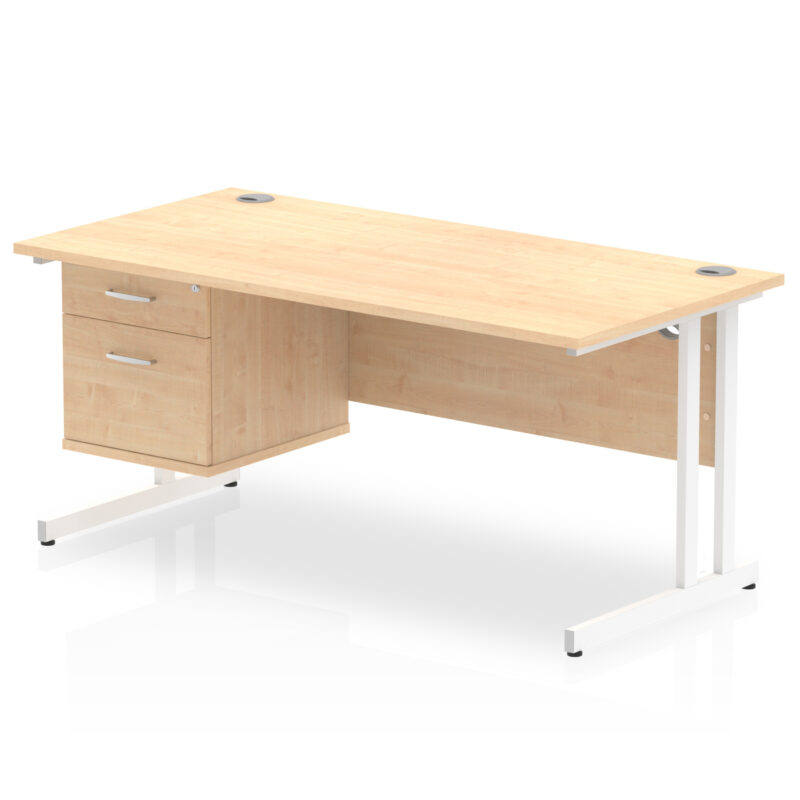 OE - Impulse 1600mm Cantilever Straight Desk With Single Fixed Pedestal - Image 18