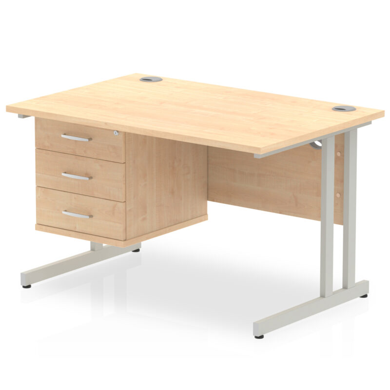 OE - Impulse 1200mm Cantilever Straight Desk With Single Fixed Pedestal - Image 19