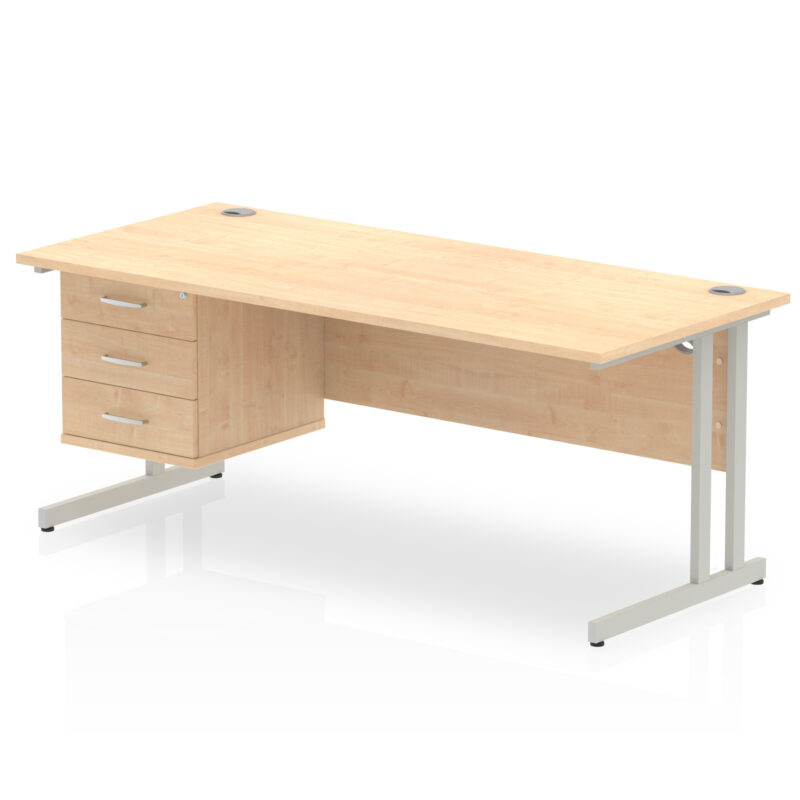 OE - Impulse 1800mm Cantilever Straight Desk With Single Fixed Pedestal - Image 19