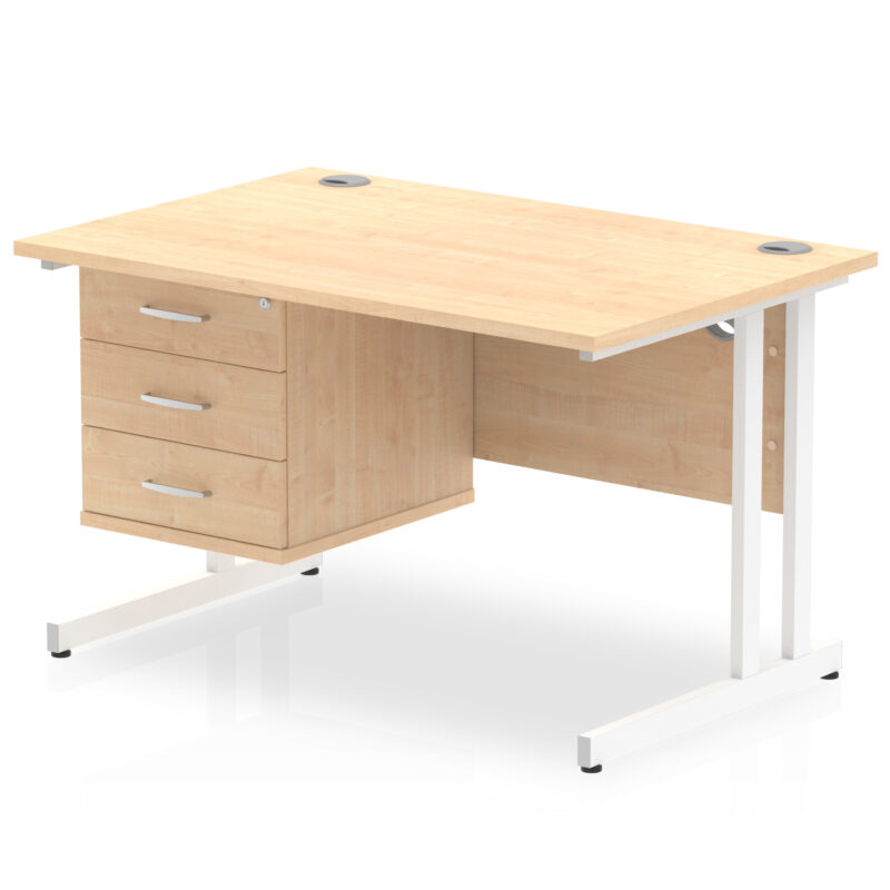 OE - Impulse 1200mm Cantilever Straight Desk With Single Fixed Pedestal - Image 20