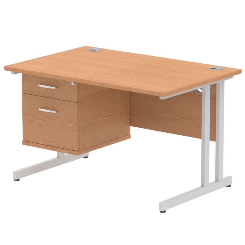 OE - Impulse 1200mm Cantilever Straight Desk With Single Fixed Pedestal - Image 21