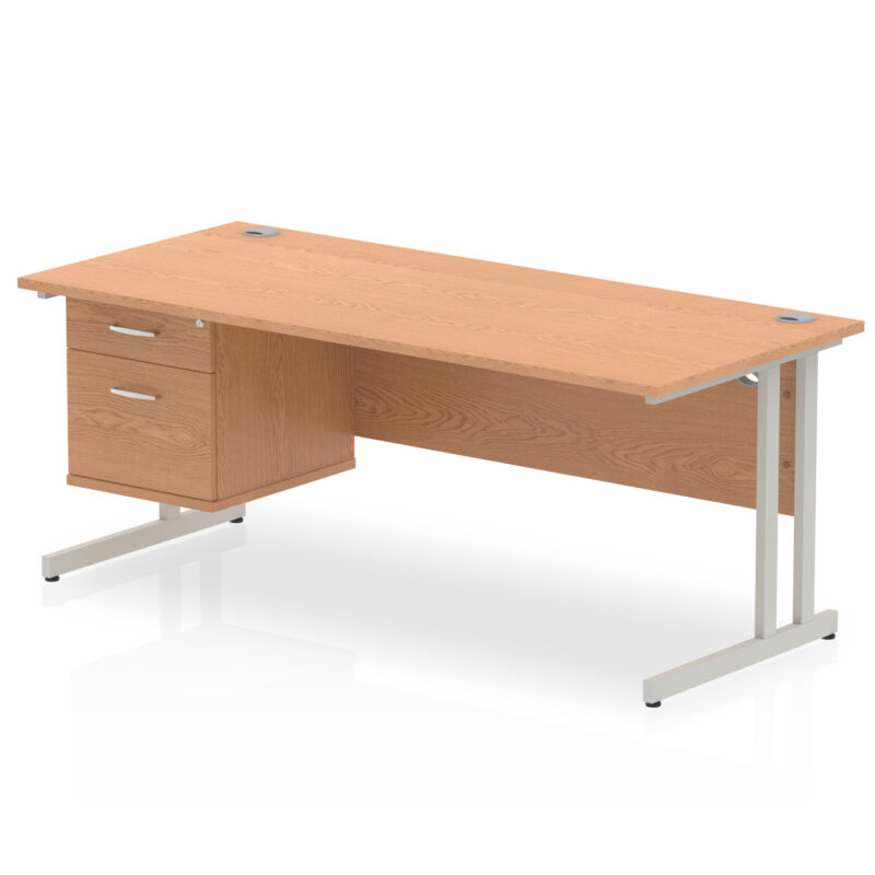 OE - Impulse 1800mm Cantilever Straight Desk With Single Fixed Pedestal - Image 21