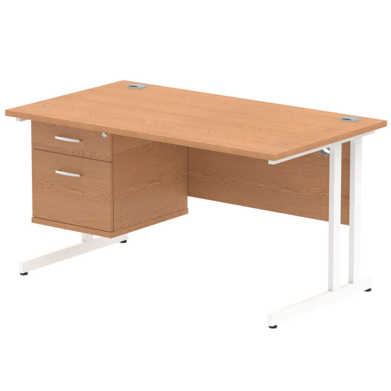 OE - Impulse 1400mm Cantilever Straight Desk With Single Fixed Pedestal - Image 22