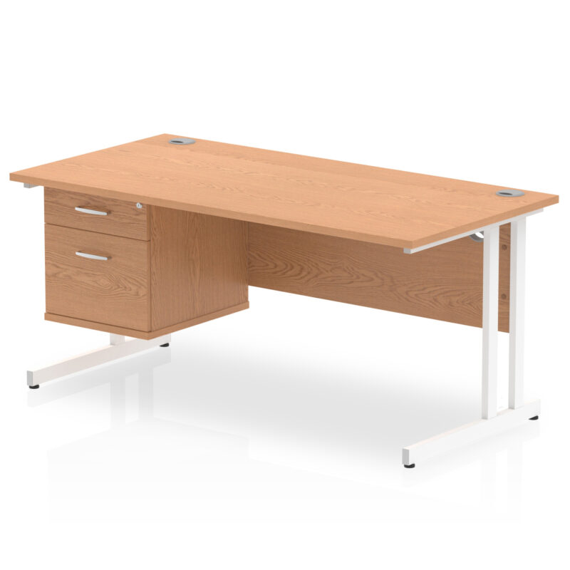 OE - Impulse 1600mm Cantilever Straight Desk With Single Fixed Pedestal - Image 22