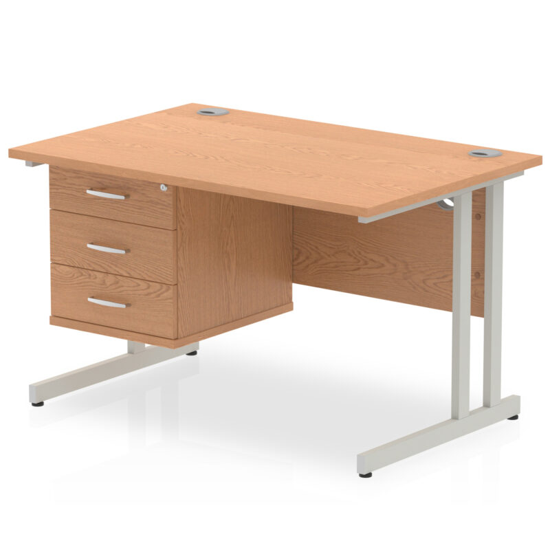 OE - Impulse 1200mm Cantilever Straight Desk With Single Fixed Pedestal - Image 23