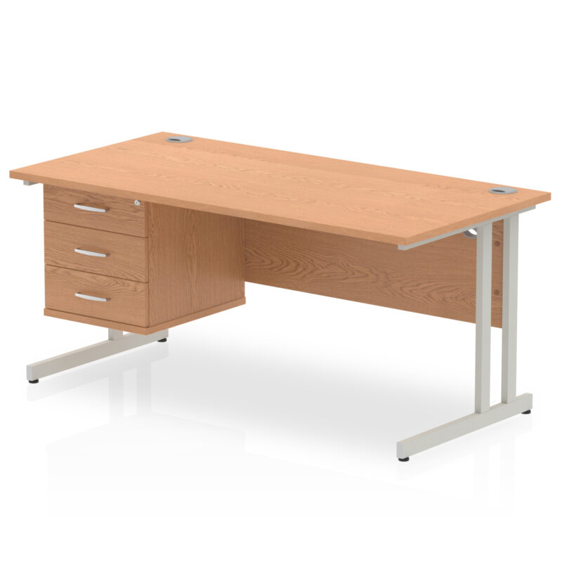 OE - Impulse 1600mm Cantilever Straight Desk With Single Fixed Pedestal - Image 23