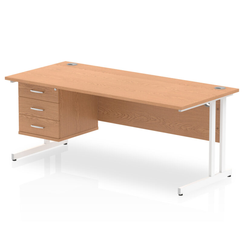 OE - Impulse 1800mm Cantilever Straight Desk With Single Fixed Pedestal - Image 24