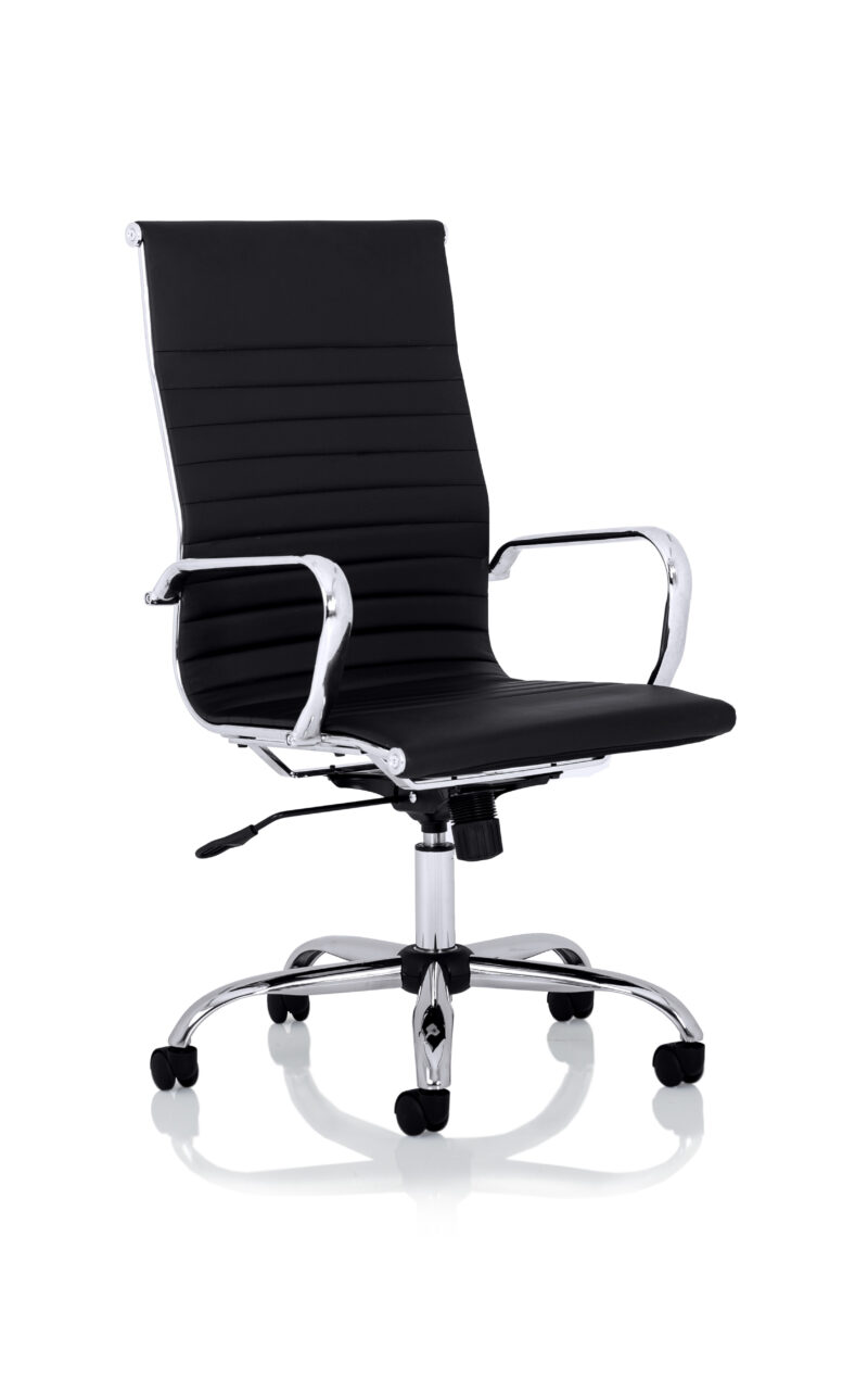 OE - Nola Black Leather Executive Office Chair with Arms - Image 2