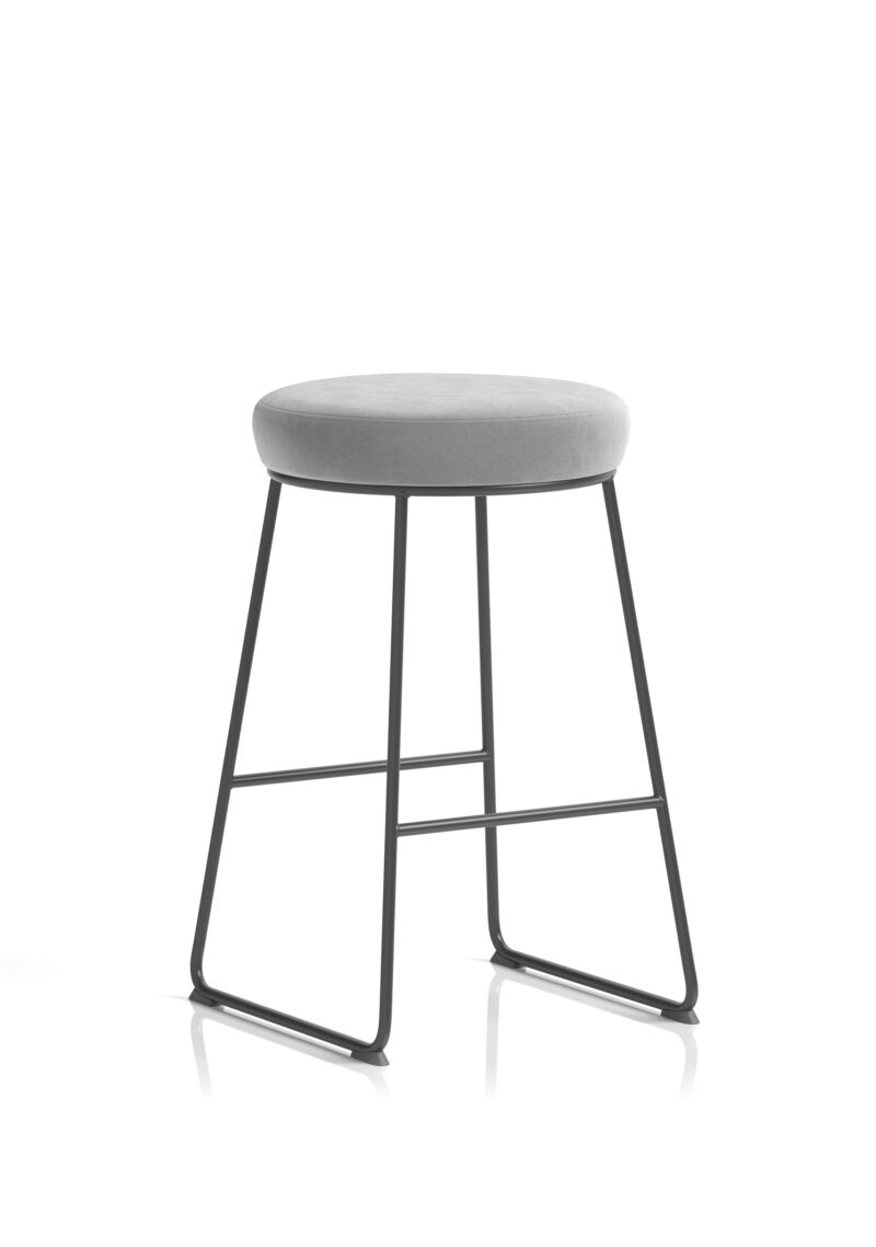 OE - Turin Black Frame Fabric Seat Stool Chair - Image 2