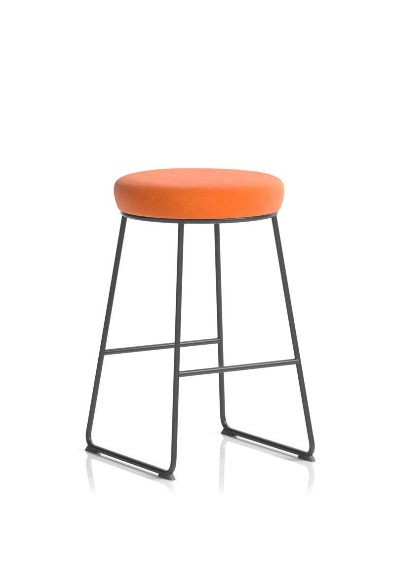 OE - Turin Black Frame Fabric Seat Stool Chair - Image 3