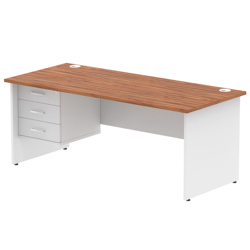 OE - Impulse 1800mm Panel End Straigh Desk With Single Fixed Pedestal Two Tone - Image 2