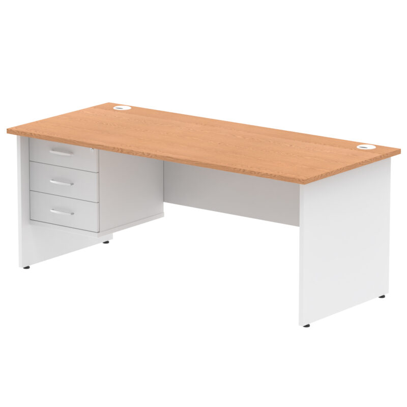 OE - Impulse 1800mm Panel End Straigh Desk With Single Fixed Pedestal Two Tone - Image 6