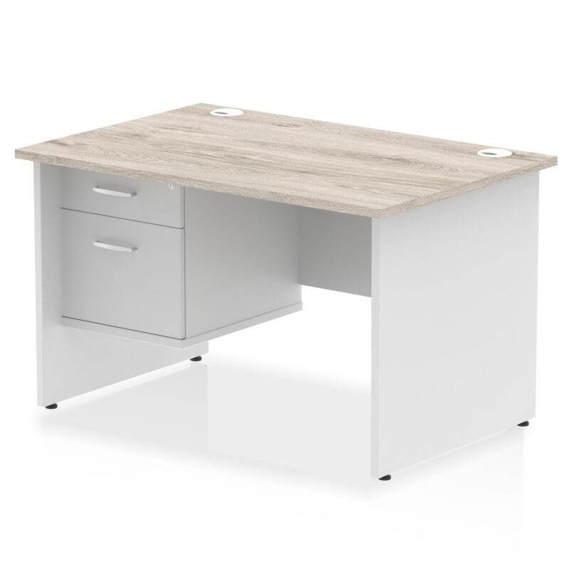 OE - Impulse 1200mm Panel End Straight Desk With Single Fixed Pedestal Two Tone - Image 6