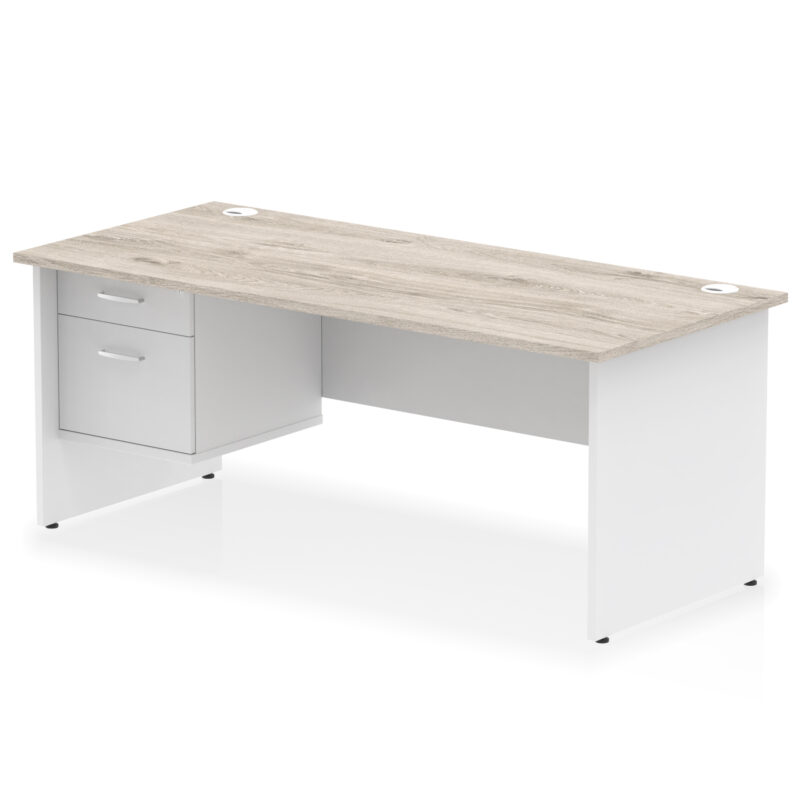 OE - Impulse 1800mm Panel End Straigh Desk With Single Fixed Pedestal Two Tone - Image 7