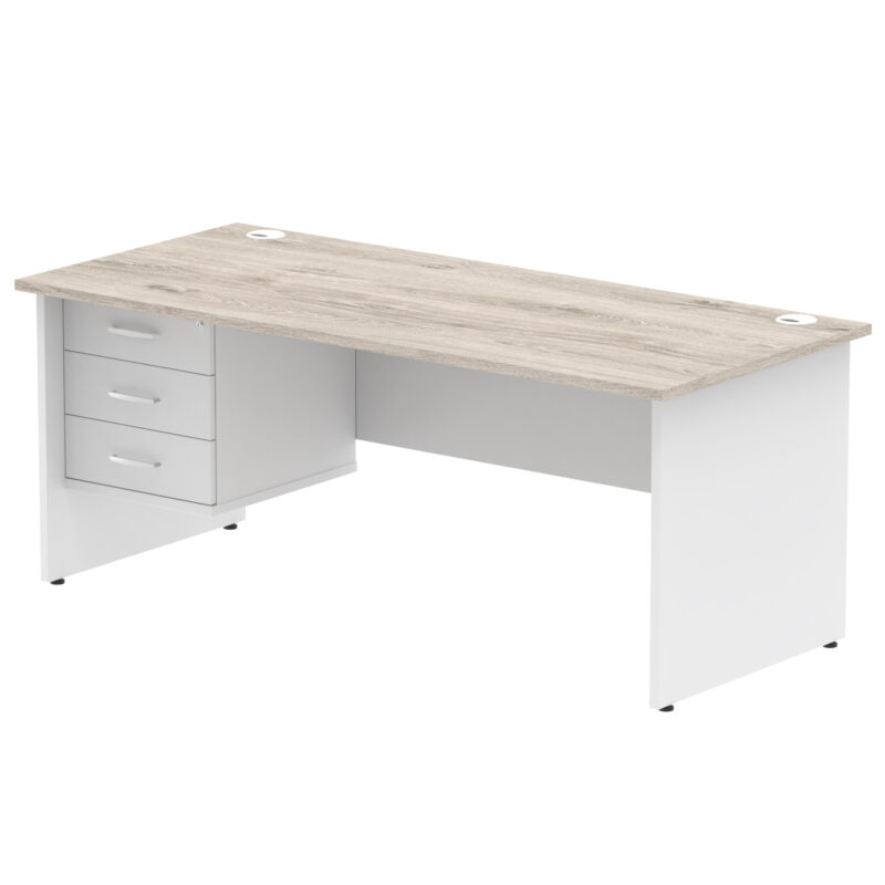 OE - Impulse 1800mm Panel End Straigh Desk With Single Fixed Pedestal Two Tone - Image 8