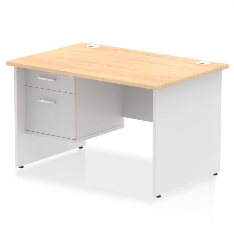 OE - Impulse 1200mm Panel End Straight Desk With Single Fixed Pedestal Two Tone - Image 9