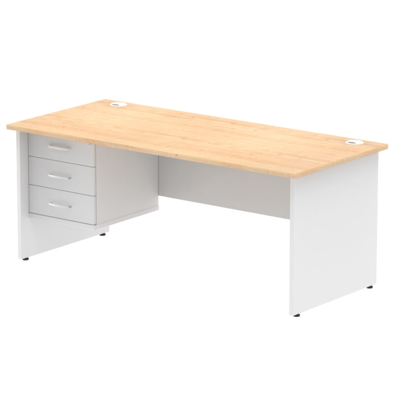 OE - Impulse 1800mm Panel End Straigh Desk With Single Fixed Pedestal Two Tone - Image 10